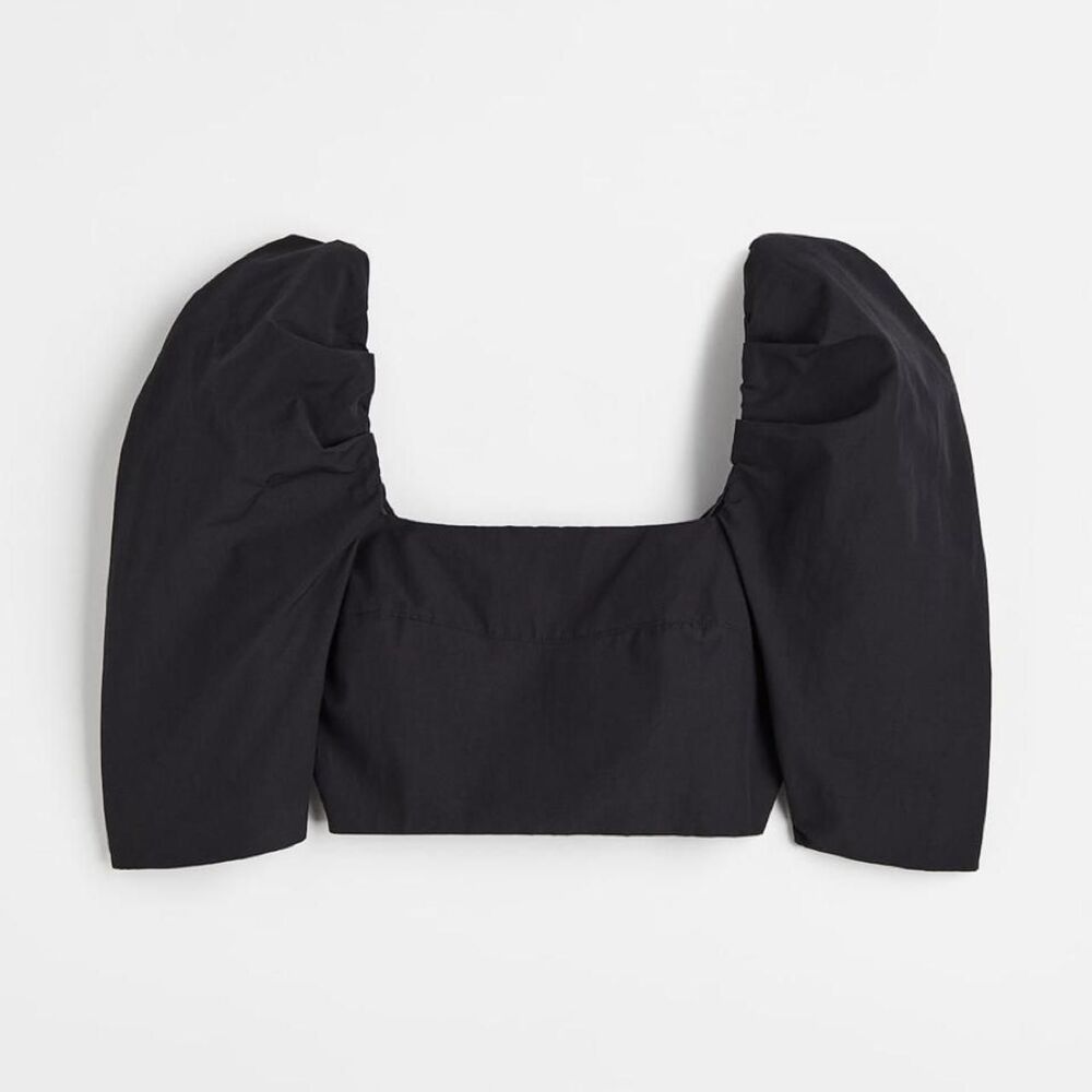 H-m Women's Black Crop-top